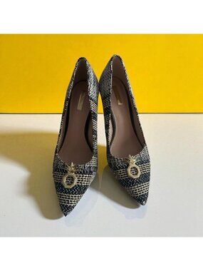 LOUISE ET CIE Patterned Pineapple Gold Heels Size 10